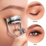 DYSILK Eyelash Curler Kit 7 in 1 Upgraded Designed Fit All Eyes Include Mini Eyelash Curler Lashes Eyebrow Brush and Tweezers Extension Tweezers Scissors Rubber pad|With Flannel Bag