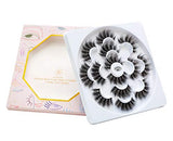 DYSILK Eyelashes Natural Look - 7 Pairs 6D Mink Lashes - False Eyelashes Fluffy Cat Eye Wispy Fake Lashes Soft Reusable 001