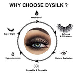 DYSILK Fake Eyelashes - False Eyelashes 3 Pairs 6D Mink lashify - Cat Eye Lashes Natural Look Wispy Fluffy Reusable Self Adhesive Pack Extension |001-0.7 inch