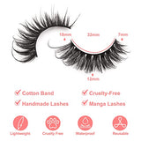 DYSILK 7 Pairs 8D Lashes Faux Mink Eyelashes Long Wispy Fluffy Natural Look False Eyelashes Long Lashes Pack Mink Lashes Soft Reusable Eye Lashes | Drama 18mm