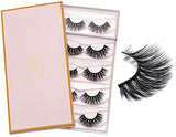 DYSILK Lashes False Eyelashes - Mink Lashes 5 Pairs 6D Faux Eyelash - Wispy Eyelashes Fluffy Strip Lashes Fake Eyelashes Reusable Lash Extension Kit | 003-15.5mm