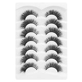 DYSILK 7 Pairs 8D Lashes Faux Mink Eyelashes Cat Eye Wispy Fluffy Natural Look False Eyelashes Long Lashes Pack Mink Lashes Soft Reusable Eye Lashes | Foxy 14mm
