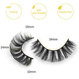 DYSILK Lashes Fake Eyelashes - 10 Pairs 6D Mink Lashes Faux Eyelashes - Wispy False Lashes Fluffy Eyelashes Russian Strip Eyelash Extension Reusable Lashes Pack| 14mm