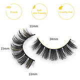 DYSILK 10 Pairs Lashes Faux Mink Eyelashes Russian Strip Lashes D Curl Wispy Fluffy Natural Look False Eyelashes Long Lashes Pack Mink Lashes Soft Reusable Eye Lashes | Curly 15mm