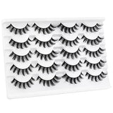 DYSILK 10 Pairs Lashes Faux Mink Eyelashes Russian Strip Lashes D Curl Wispy Fluffy Natural Look False Eyelashes Long Lashes Pack Mink Lashes Soft Reusable Eye Lashes | Cat 13mm