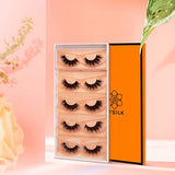 DYSILK Lashes Mink Eyelashes - Fluffy Lashes 5 Pairs 6D Faux Mink Eyelash - False Eyelashes Natural Lash Soft Reusable Wispy Eyelashes Strip Lashes Kit | Fluffy-16mm