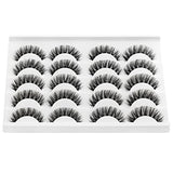 DYSILK 10 Pairs Lashes Faux Mink Eyelashes Russian Strip Lashes D Curl Wispy Fluffy Natural Look False Eyelashes Long Lashes Pack Mink Lashes Soft Reusable Eye Lashes | Full 14mm