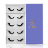 DYSILK Lash Extension Strip Eyelashes - 5 Pairs 6D Lashes Fox Eye Mink Eyelashes - False Lashes Reusable Fake Eyelashes Mink Wispy Lashes Natural Look | Winged 7mm-17mm