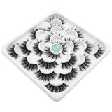 DYSILK False Eyelashes -10 Pairs 6D 19mm Faux Lashes Pack - Eyelashes Natural Look Reusable Cat Eye Lashes Mink Fake Eyelashes Wispy Fluffy Lashes Soft Extension