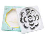 DYSILK 7 Pairs 6D Lashes Faux Mink Eyelashes Cat Eye Wispy Fluffy Natural Look False Eyelashes Long Lashes Pack Mink Lashes Soft Reusable Eye Lashes |004