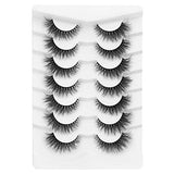 DYSILK 7 Pairs 8D Lashes Faux Mink Eyelashes Cat Eye Wispy Fluffy Natural Look False Eyelashes Long Lashes Pack Mink Lashes Soft Reusable Eye Lashes | Cute 15mm