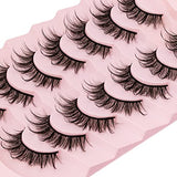 DYSILK 7 Pairs 8D Lashes Faux Mink Eyelashes Wispy Fluffy Natural Look False Eyelashes Long Lashes Pack Mink Lashes Soft Reusable Eye Lashes | Slay 18mm