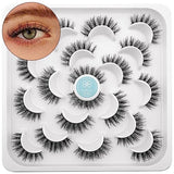 DYSILK Lashes Pack -10 Pairs 6D 12mm Faux Eyelashes - Mink Lashes Natural D Curl Reusable False Eyelashes Fake Eyelashes Soft
