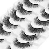 DYSILK 7 Pairs 8D Lashes Faux Mink Eyelashes Cat Eye Wispy Fluffy Natural Look False Eyelashes Long Lashes Pack Mink Lashes Soft Reusable Eye Lashes | Foxy 14mm