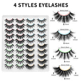 DYSILK Lashes False Eyelashes - 20 Pairs 6D 4 Styles Mixed Faux Mink lashes Thick Wispy Fluffy Natural - Fake Eyelashes Cat Eye Lashes Natural Look Reusable Lashes Pack| 10mm-20mm