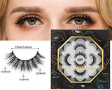 DYSILK Eyelashes Natural Look - 7 Pairs 6D Mink Lashes - False Eyelashes Fluffy Cat Eye Wispy Fake Lashes Soft Reusable 007