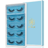 DYSILK Eyelashes Mink Lashes - Wispy Eyelashes 5 Pairs 6D Lashes Kit - False Lashes Natural Look Eye Lashes Cat Eye Fake Eyelashes Volume Lashes Strip | 006-15.2mm