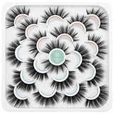 DYSILK False Eyelashes -10 Pairs 6D 19mm Faux Lashes Pack - Eyelashes Natural Look Reusable Cat Eye Lashes Mink Fake Eyelashes Wispy Fluffy Lashes Soft Extension