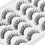 DYSILK Eyelashes False Lashes - 10 Pairs 6D Mink Lashes Faux Eyelashes Fluffy Russian Strip Lash Kit - Fake Lashes Cat Eye Lashes Reusable Lashes Natural Look| 13mm
