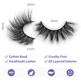 DYSILK 7 Pairs 8D Lashes Faux Mink Eyelashes Cat Eye Wispy Fluffy Natural Look False Eyelashes Long Lashes Pack Mink Lashes Soft Reusable Eye Lashes | Queen 18mm