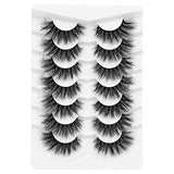 DYSILK 7 Pairs 8D Lashes Faux Mink Eyelashes Cat Eye Wispy Fluffy Natural Look False Eyelashes Long Lashes Pack Mink Lashes Soft Reusable Eye Lashes | Queen 18mm