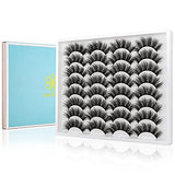 DYSILK False Mink Eyelashes - 16 Pairs 6D Faux Lashes Wispy Fluffy Natural Look - Fake Eyelashes Reusable Soft Multi Layers Cat Eye False Lashes| 18mm