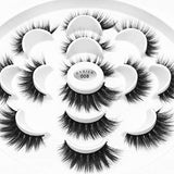 DYSILK 7 Pairs 6D Lashes Faux Mink Eyelashes Cat Eye Wispy Fluffy Natural Look False Eyelashes Long Lashes Pack Mink Lashes Soft Reusable Eye Lashes |008