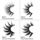 DYSILK Mink Lashes False Eyelashes - 20 Pairs 6D 4 Styles Mixed Lashes Faux Mink Eyelashes - Fake Eyelashes Natural Look Mink Fluffy Wispy Strip Lashes| 13mm-20mm