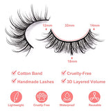 DYSILK 7 Pairs 8D Lashes Faux Mink Eyelashes Wispy Fluffy Natural Look False Eyelashes Long Lashes Pack Mink Lashes Soft Reusable Eye Lashes | Slay 18mm
