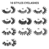 DYSILK Mink Lashes -10 Styles Mixed Pairs 6D Faux Lashes Pack - Lashes Natural Look Wispy Fluffy Cat Eye Reusable False Eyelashes