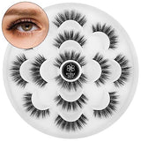 DYSILK Eyelashes Natural Look - 7 Pairs 6D Mink Lashes - False Eyelashes Fluffy Cat Eye Wispy Fake Lashes Soft Reusable 007