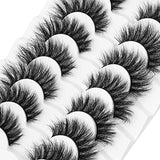 DYSILK 7 Pairs 8D Lashes Faux Mink Eyelashes Cat Eye Wispy Fluffy Natural Look False Eyelashes Long Lashes Pack Mink Lashes Soft Reusable Eye Lashes | Queen 18mm