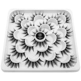 DYSILK Fake Eyelashes -10 Pairs 6D 17mm Faux Lashes Pack - Lashes Natural Look Reusable Mink False Eyelashes Wispy Fluffy Cat Eye Lashes