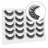 DYSILK Lashes Fake Eyelashes - 10 Pairs 6D Mink Lashes Faux Eyelashes - Wispy False Lashes Fluffy Eyelashes Russian Strip Eyelash Extension Reusable Lashes Pack| 14mm