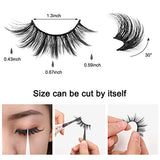 DYSILK 8 Pairs 5D Lashes Faux Mink Eyelashes Fluffy Natural Look False Eyelashes Long Lashes Pack Mink Lashes Soft Reusable Eye Lashes | 0.67 inch