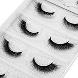 DYSILK Lash Extension Strip Eyelashes - 5 Pairs 6D Lashes Fox Eye Mink Eyelashes - False Lashes Reusable Fake Eyelashes Mink Wispy Lashes Natural Look | Winged 7mm-17mm