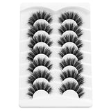 DYSILK 7 Pairs 8D Lashes Faux Mink Eyelashes Wispy Fluffy Natural Look False Eyelashes Long Lashes Pack Mink Lashes Soft Reusable Eye Lashes | Bloom 15mm