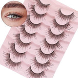 DYSILK 7 Pairs 8D Lashes Faux Mink Eyelashes Long Wispy Fluffy Natural Look False Eyelashes Long Lashes Pack Mink Lashes Soft Reusable Eye Lashes |Manga 18mm