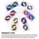 DYSILK Mink Lashes False Eyelashes - 12 Pairs Lashes 12 Styles Mixed Lash Extension - False Lashes D Curl Eyelash Clusters Wispy Lashes Natural Look Fluffy Fake Lashes Pack