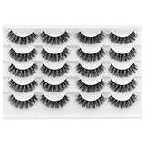 DYSILK Lashes Fake Eyelashes - 10 Pairs 6D Mink Lashes Faux Eyelashes - Wispy False Lashes Fluffy Eyelashes Russian Strip Eyelash Extension Reusable Lashes Pack| 14mm