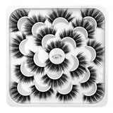 DYSILK False Eyelashes -10 Pairs 6D 18mm Faux Lashes Pack - Lashes Mink Long Natural Look Reusable Fake Eyelashes Wispy Fluffy Cat Eye Soft