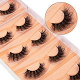 DYSILK Lashes Mink Eyelashes - Fluffy Lashes 5 Pairs 6D Faux Mink Eyelash - False Eyelashes Natural Lash Soft Reusable Wispy Eyelashes Strip Lashes Kit | Fluffy-16mm