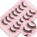 DYSILK 7 Pairs 8D Lashes Faux Mink Eyelashes Long Wispy Fluffy Natural Look False Eyelashes Long Lashes Pack Mink Lashes Soft Reusable Eye Lashes |Manga 18mm