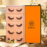 DYSILK Lashes Wispy Eyelashes - Mink Lashes 5 Pairs 6D Faux Eyelash Extension - False Eyelashes Mink Lash Natural Look Fake Eyelash Reusable Strip Lash Kit | Wispy-10-15mm