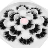 DYSILK 7 Pairs 6D Lashes Faux Mink Eyelashes Wispy Fluffy Natural Look False Eyelashes Long Lashes Pack Mink Lashes Soft Reusable Eye Lashes |006