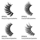 DYSILK False Lashes Mink - 16 Pairs 6D 4 Styles Mixed Lashes Faux Eyelashes Wispy Fluffy Natural Look - Fake Eyelashes Mink Lashes Soft Reusable Eye Lashes | 15mm 18mm
