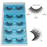 DYSILK Eyelashes Mink Lashes - Wispy Eyelashes 5 Pairs 6D Lashes Kit - False Lashes Natural Look Eye Lashes Cat Eye Fake Eyelashes Volume Lashes Strip | 006-15.2mm