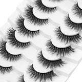 DYSILK 7 Pairs 8D Lashes Faux Mink Eyelashes Cat Eye Wispy Fluffy Natural Look False Eyelashes Long Lashes Pack Mink Lashes Soft Reusable Eye Lashes | Cute 15mm