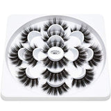 DYSILK Eyelashes Natural Look - 7 Pairs 6D Mink Lashes - False Eyelashes Fluffy Cat Eye Wispy Fake Lashes Soft Reusable 001