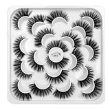 DYSILK Cat Eye Lashes -10 Pairs 6D 14.5mm Faux Lashes Pack - Fluffy Lashes Wispy Mink Natural Look Fake Lashes Reusable False Eyelashes